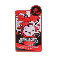 Маска тканевая осветляющая Baviphat Urban Dollkiss 3-Go Mask Sheet Brightening 25g